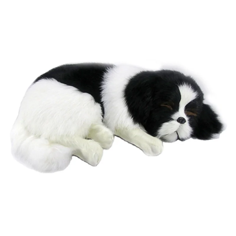 Linda Simulação Animal Doll Plush Sleeping Dogs Stuffed To