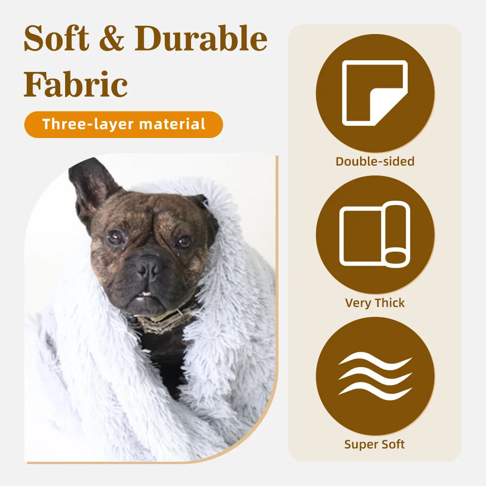 Washable Pet Blanket Premium Fluffy Flannel Fleece Cushion Soft and Wa - product detail 3
