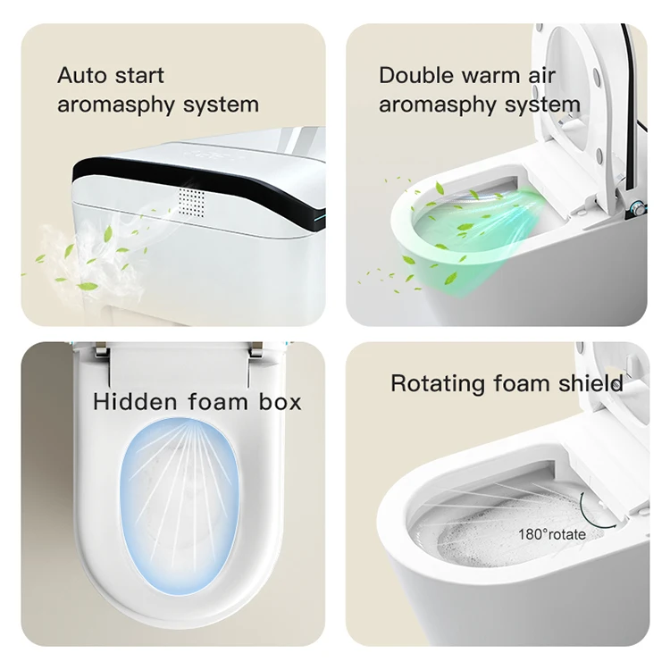 Guangdong Japanese Automatic Smart Black Intelligent Public Toilet for Elderly People With Built in Water tank