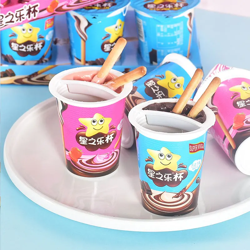 Halal Chocolate Cream Biscuit Stick Cup Dip Choco Jam Dessert Cups
