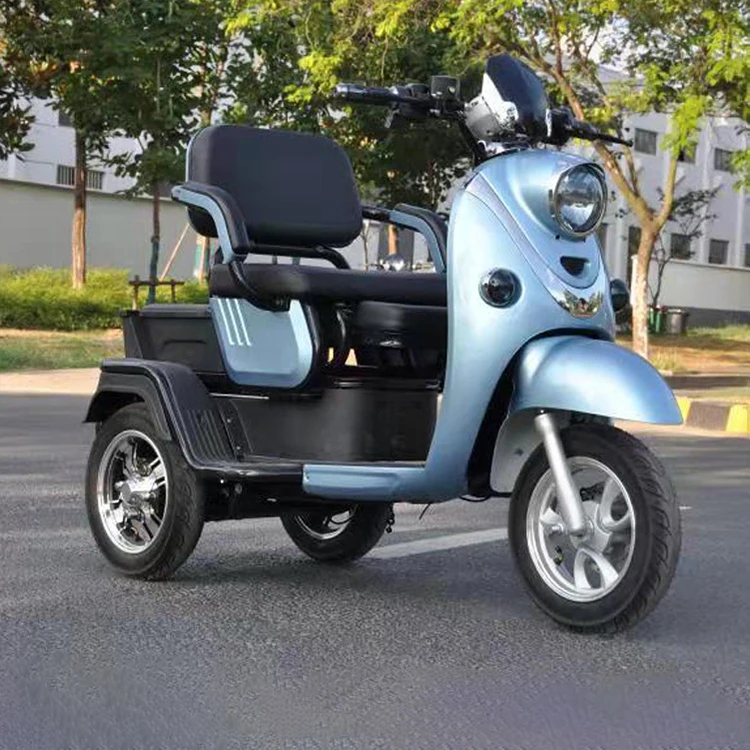 2 Seats Tricycle Loader Child Mobility Scooter For Man Woman Electric Moped Safe Speed 35km/h