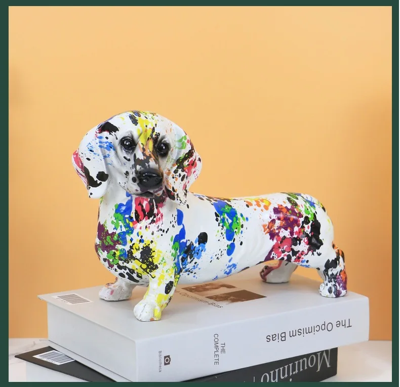 北欧彩色绘图腊肠犬树脂小雕像创意模拟宠物狗艺术雕像家居装饰生日礼物 Buy 狗雕像 动物雕像 狗雕像product On Alibaba Com