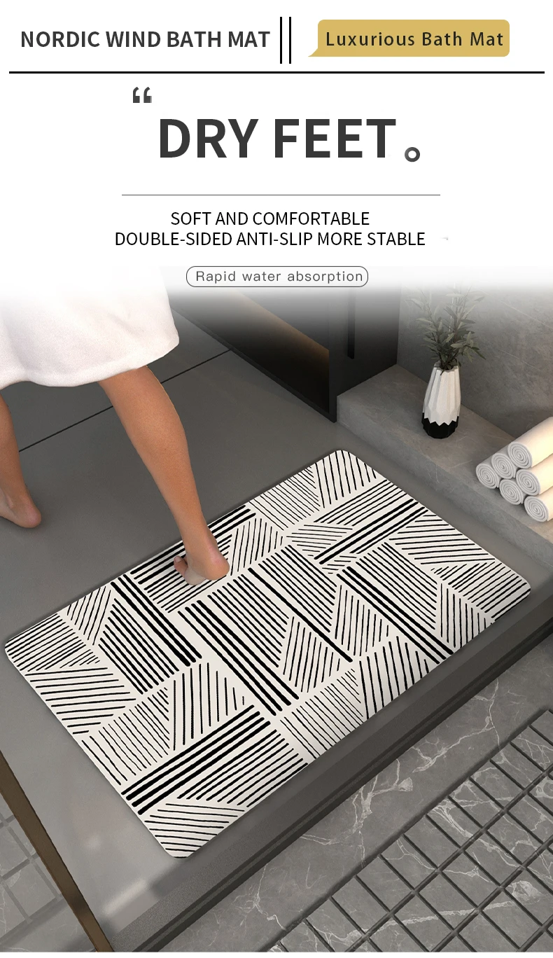 Hot Sale Absorbent And Quick Drying Bath Floor Mats For Bathroom Non