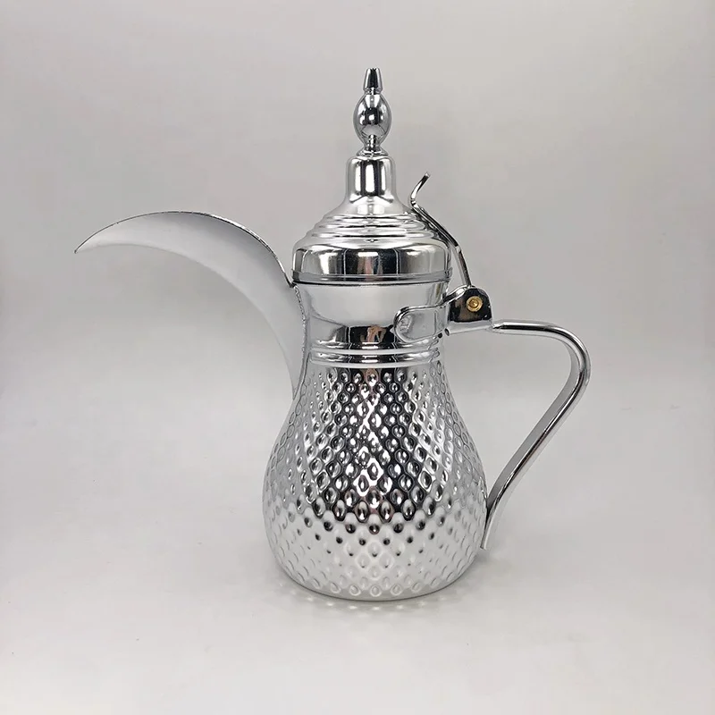 12oz/26oz Arabic Coffee Pot Stainless Steel Dallah Kettle Sliver