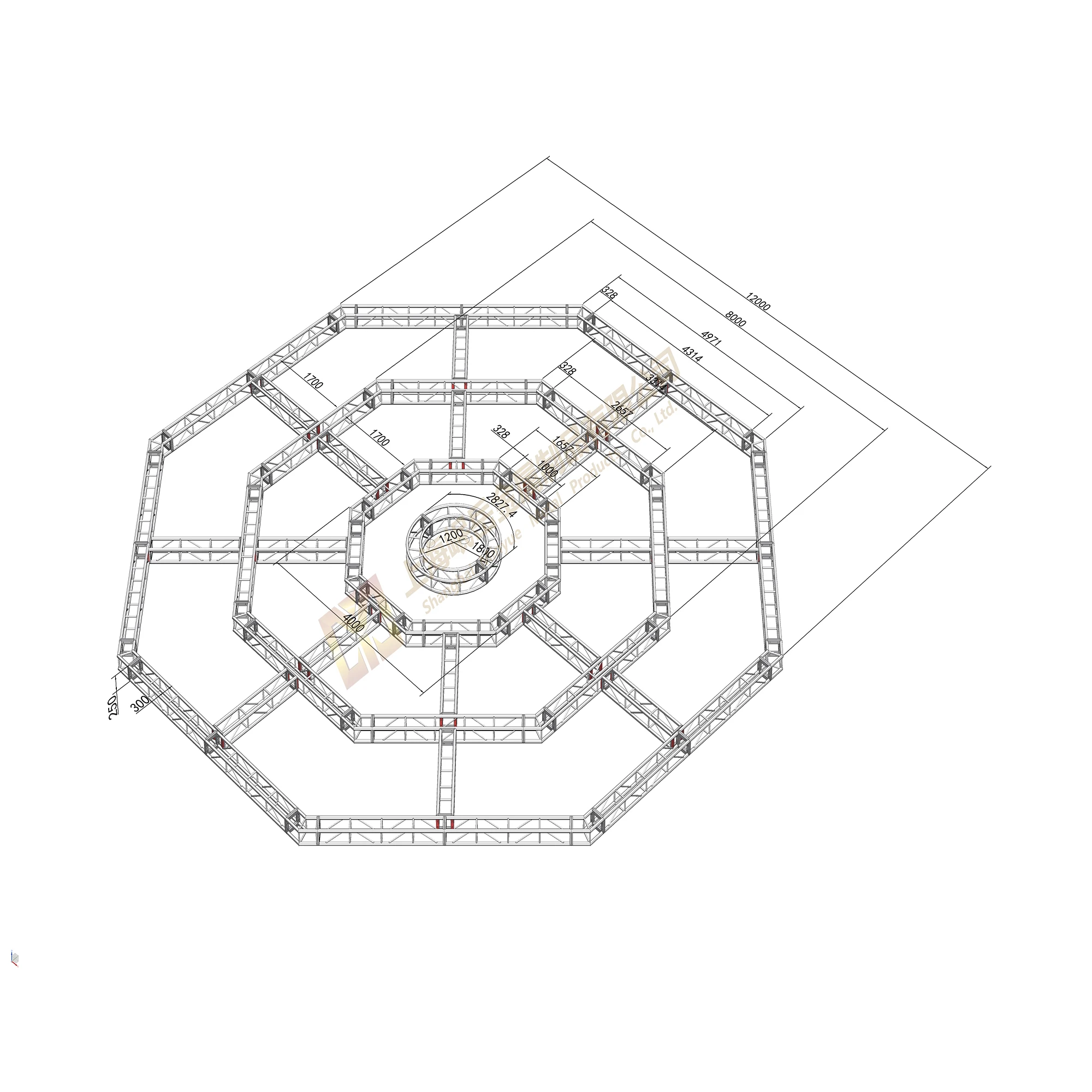 Octagonal Truss Alibaba.com: 300*300mm aluminum alloy truss, octagon round ceiling, TUV ...