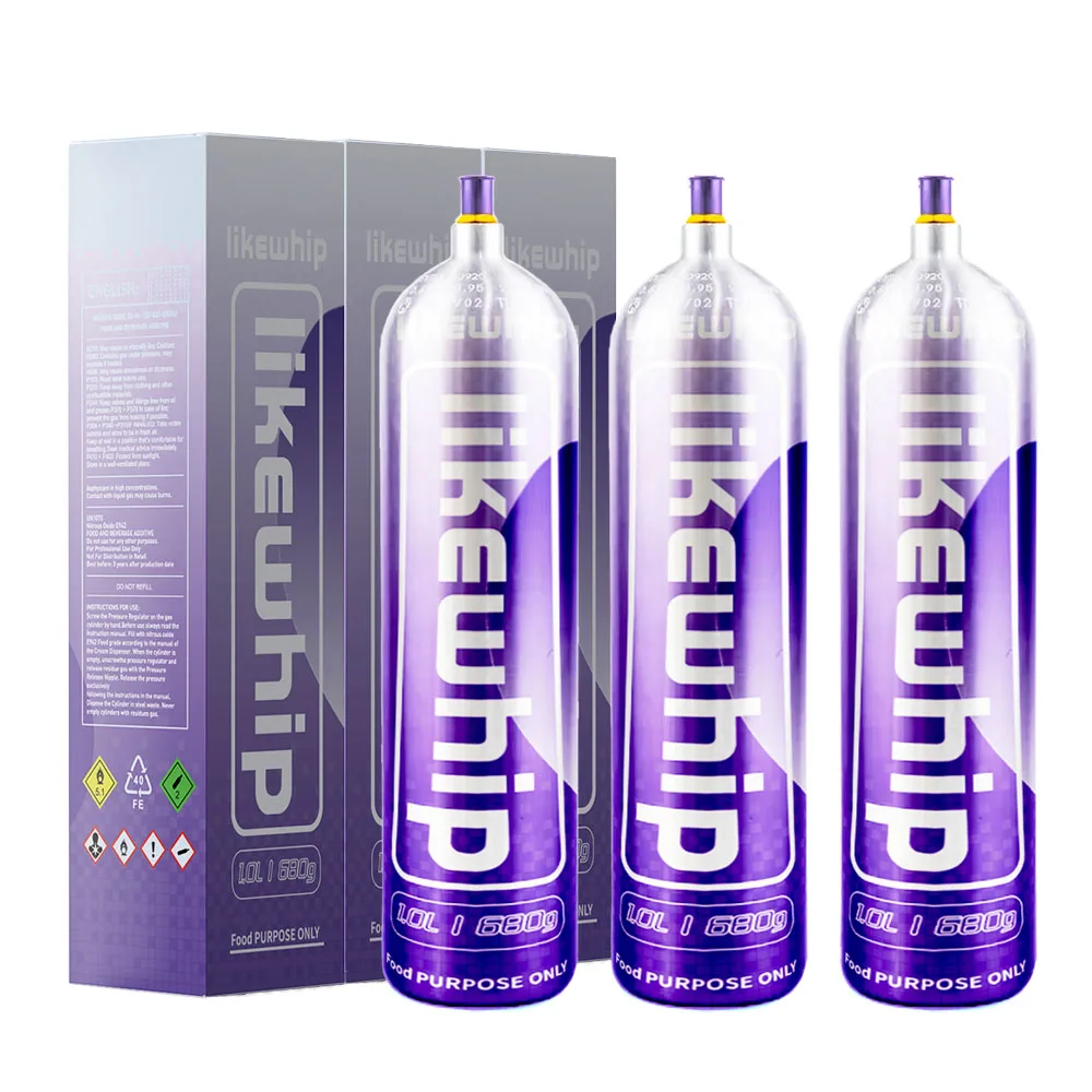 Likewhip 680g Recyclable Silver Cream Charger 1.0l Aluminium Gas