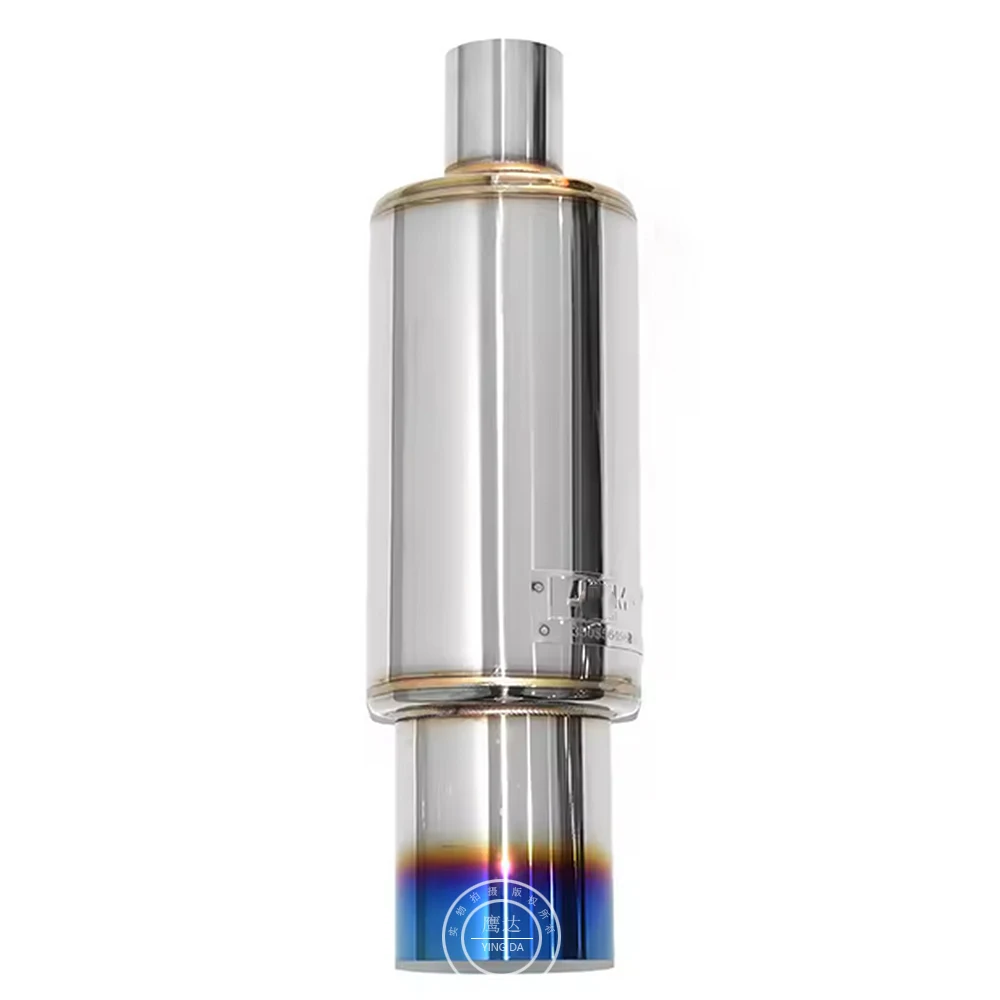 Hot Car Exhaust Modification Sound Wave for HKS  Straight Drum 114-51mm Silencer Stainless Steel Modified Pipe Tail Throat JASMA