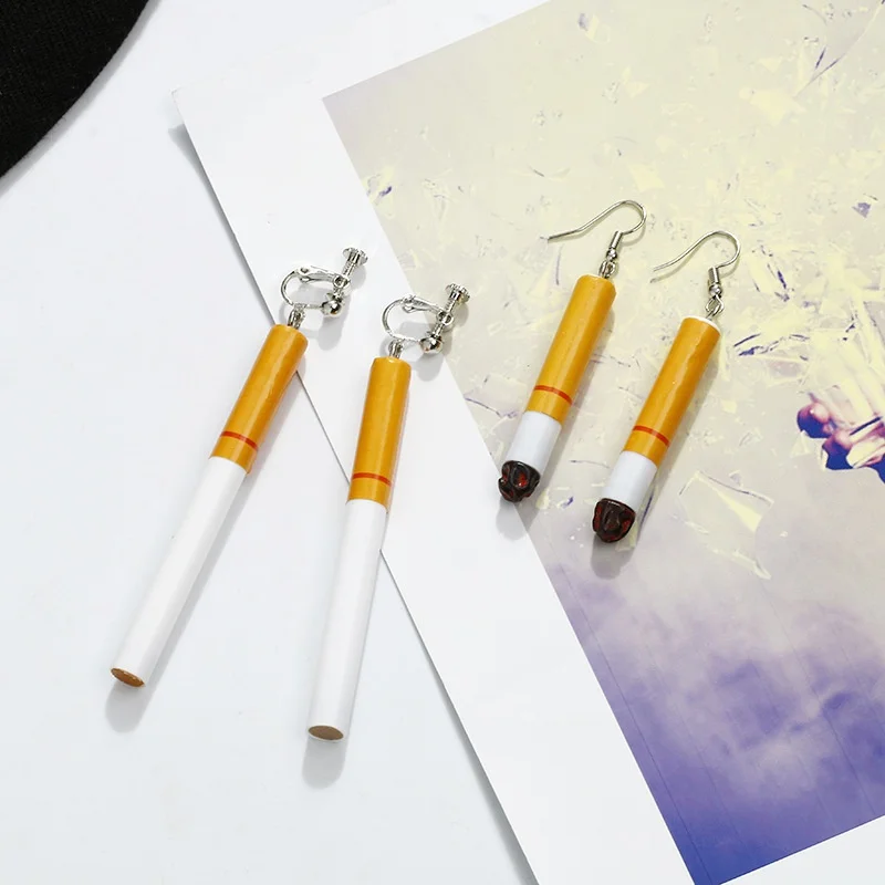 Funny Cigarette Shaped Earrings