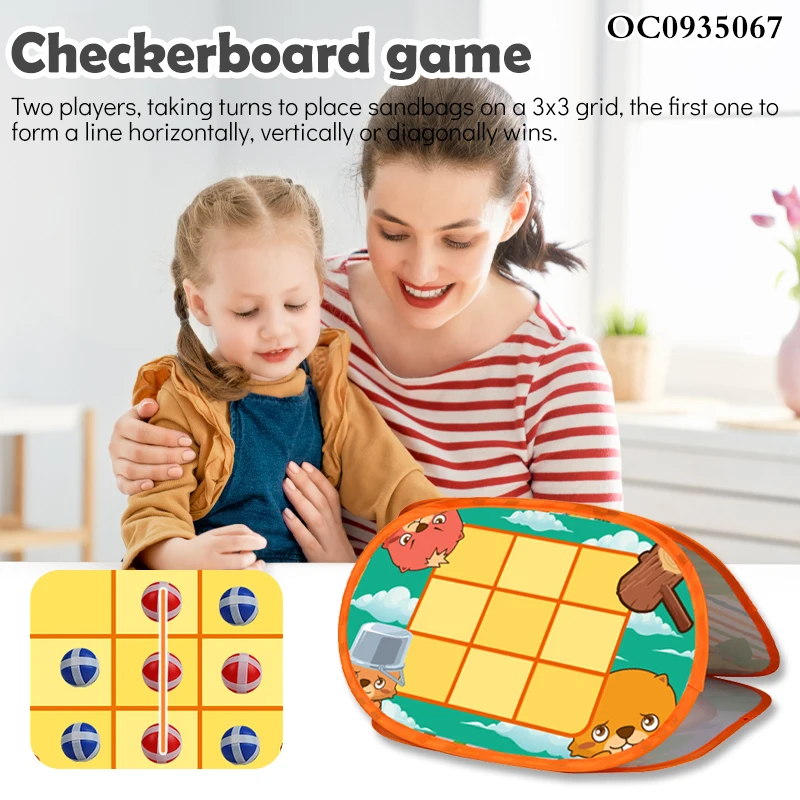 Funny Kids Target Sticky Ball Dartboard Sand Bag Game Toss Tic Tac Toe ...