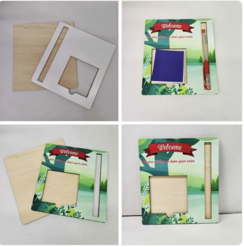 Personalized White Plain Glossy Mdf Sticky Note Pad Blanks Sublimation Sticky Notepad Holders