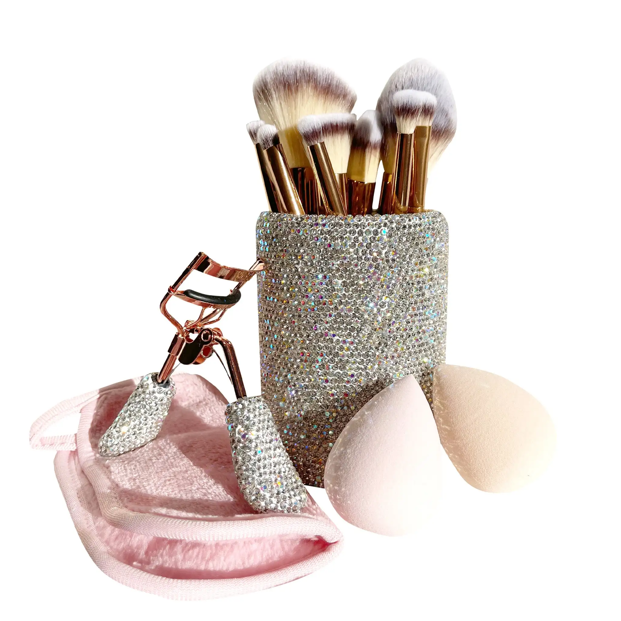 High Quality Rhinestone Silver 28pc Essentials Collection Brush Set
