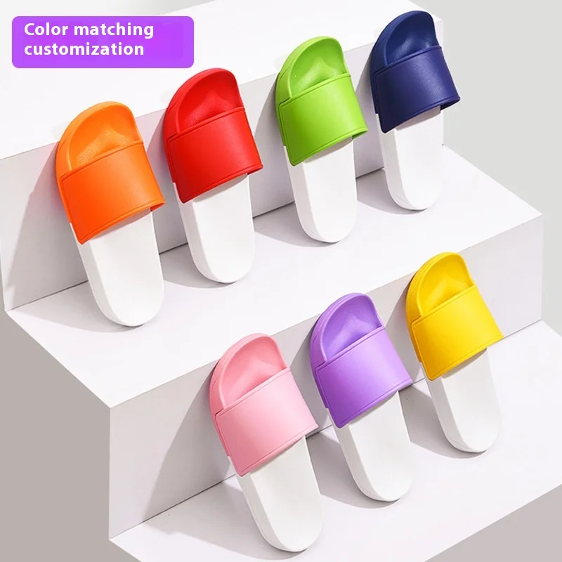 OEM Custom Summer Slide Sandals Home Slippers for Men Women Non-Slip Rubber Insole Fashion Style Cross-Border Logistics Included