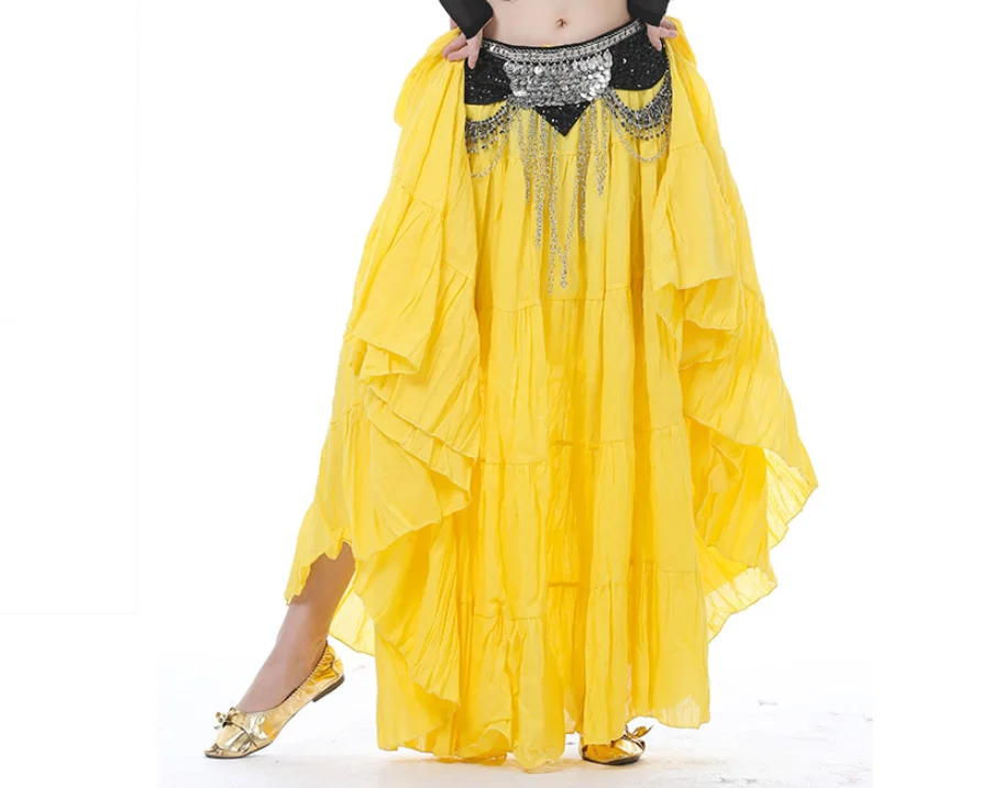 Gonna Danza Del Ventre 720 Gradi - In Chiffon E Raso, Strati Volant, Elastica In Vita - Foto 12