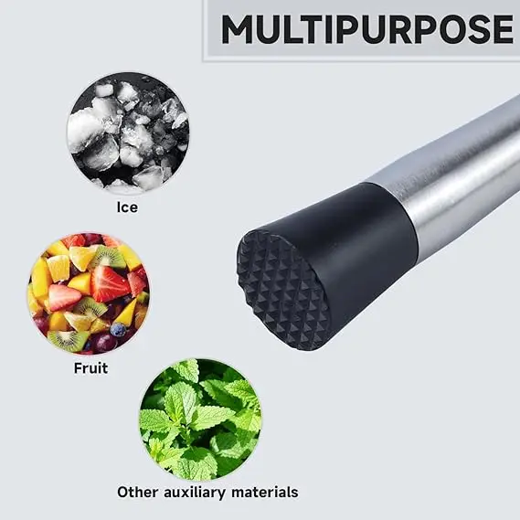 Milk Tea Ice Hammer Stainless Steel Muddler Plastic Lemon Hammer Shaker