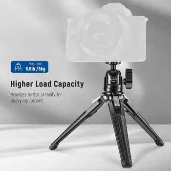 NEEWER Mini Metal Table Tripod with 360 Ball Head Supports Vertical Recording and Handle Portable Travel Tripod detail image