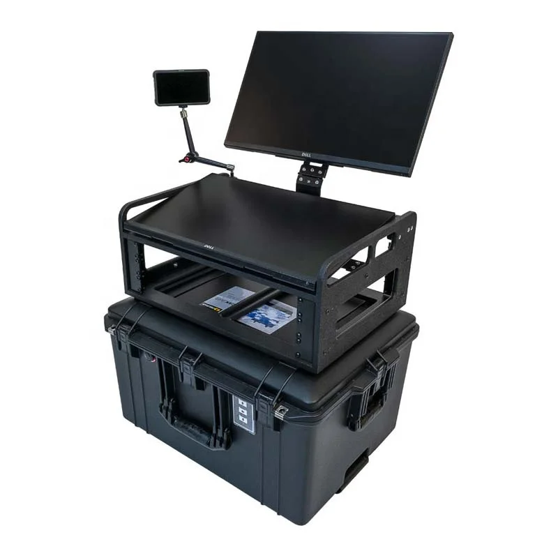 plastic mount flight hard laptop monitor road case with rack