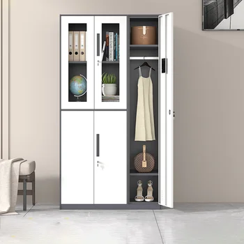Modern 5-Door Storage Cabinet with Sticky Note Frame Shelf and Organizing Rack for Ladies for Workshop Gym School Dining Use