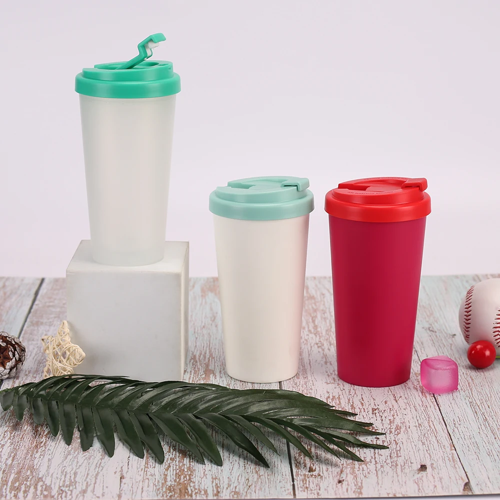 Недорогая дорожная многоразовая кофейная чашка без бисфенола А с откидной крышкой 16 унций оптом