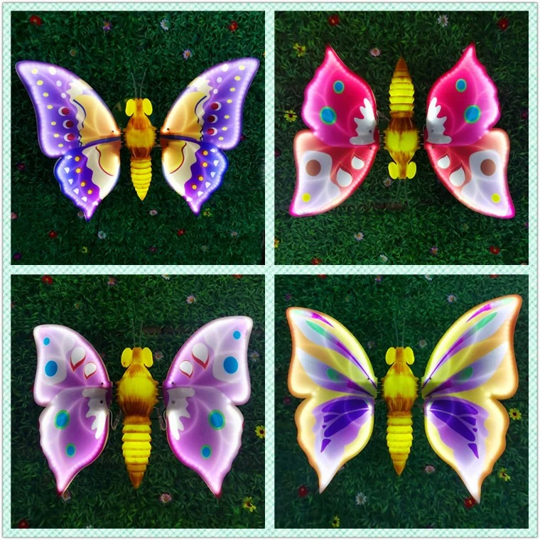 3d Dynamic Lighting Butterflies High-lumen SMD 12v Low Voltage Disassembled ABS Material for Outdoor Garden Street Decoration