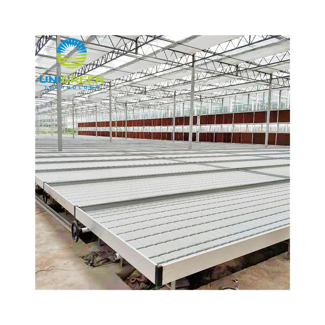 Ebb and Flow 4x16 Rolling Tables Agricultural Used 4x32 Flood Growing Bench Table With Hydroponic Flood Tray for Greenhouse Farm