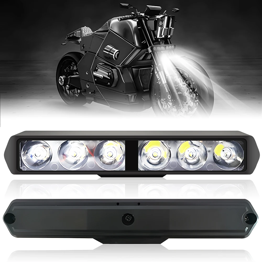 JHS Great Power Motor Light 6leds 1800lm LED Lens Projector Work Light DC 12V 24V Motorcycle Spotlights  Motor Light for Auto