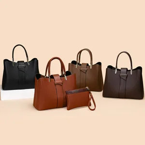2 in 1 Set Women Tote Bag with a Small Wallet Ladies Working Shoulder Bags PU Leather Designer Handbag