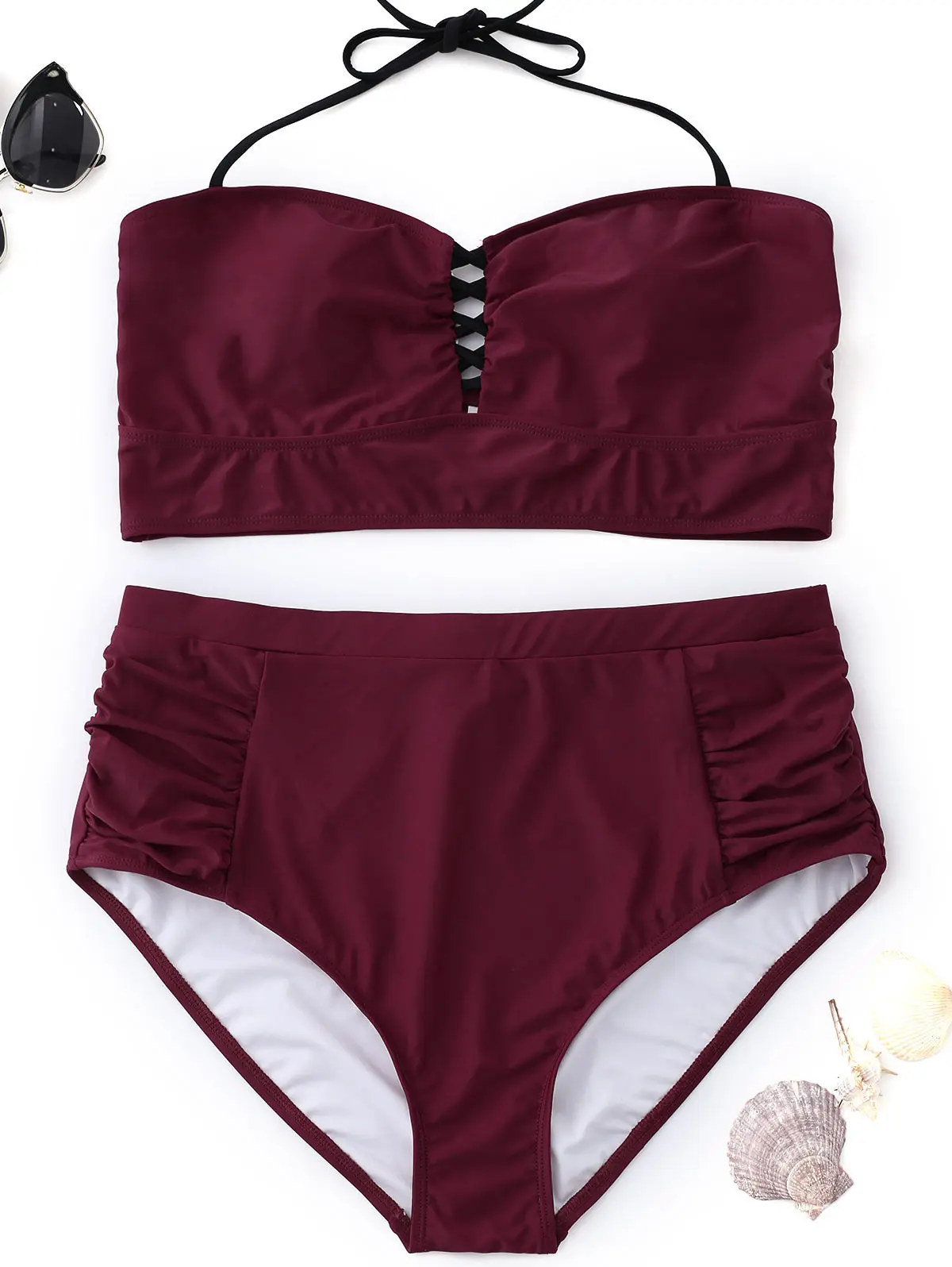 2022 New Arrival Sexy High Cut Swim Wear 2 Piece Swimsuit String Bikini Set Classic Suits