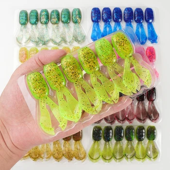 Cheery JOHNCOO 6pcs/lot Artificial Material 7cm 4.5g Floating Add Salt Curved Tail Soft Plastics Fishing Lures Spinner Bait – Soft Lure – view 3