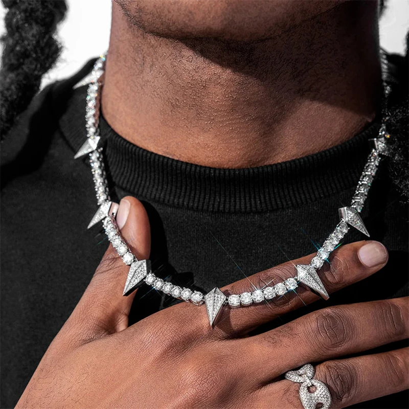 Luster Black Panther White Gold Plated 925 Silver Chain