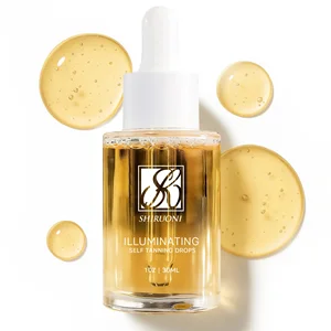 Customizable Vegan Organic Squalane Hyaluronic Acid Self-Tan Drops Face Smoothing Skin Care Serum DHA Tanner