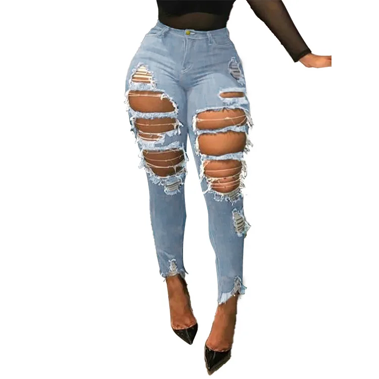 Women Sexy Fashion Skinny Pencil Denim 