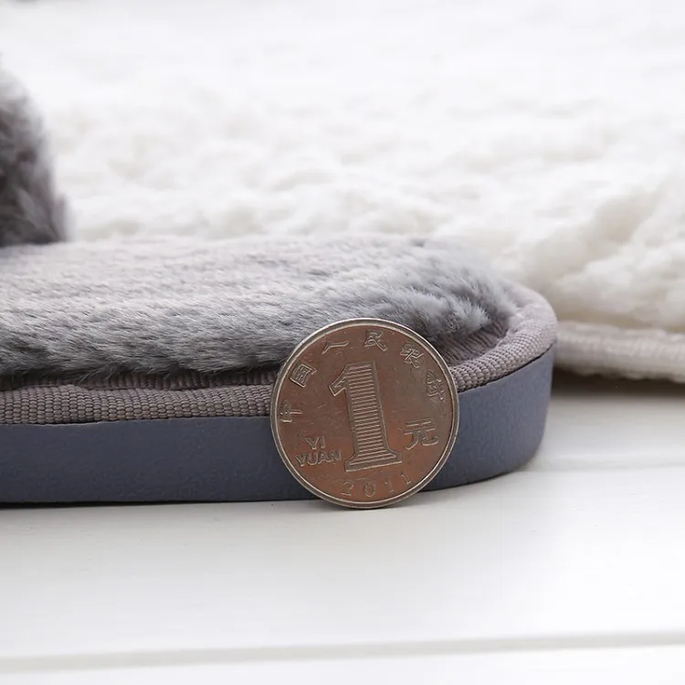 Сланцы M0029 женские домашние теплые без застежки искусственный мех плоская подошва тапочки размеры 36-41 для