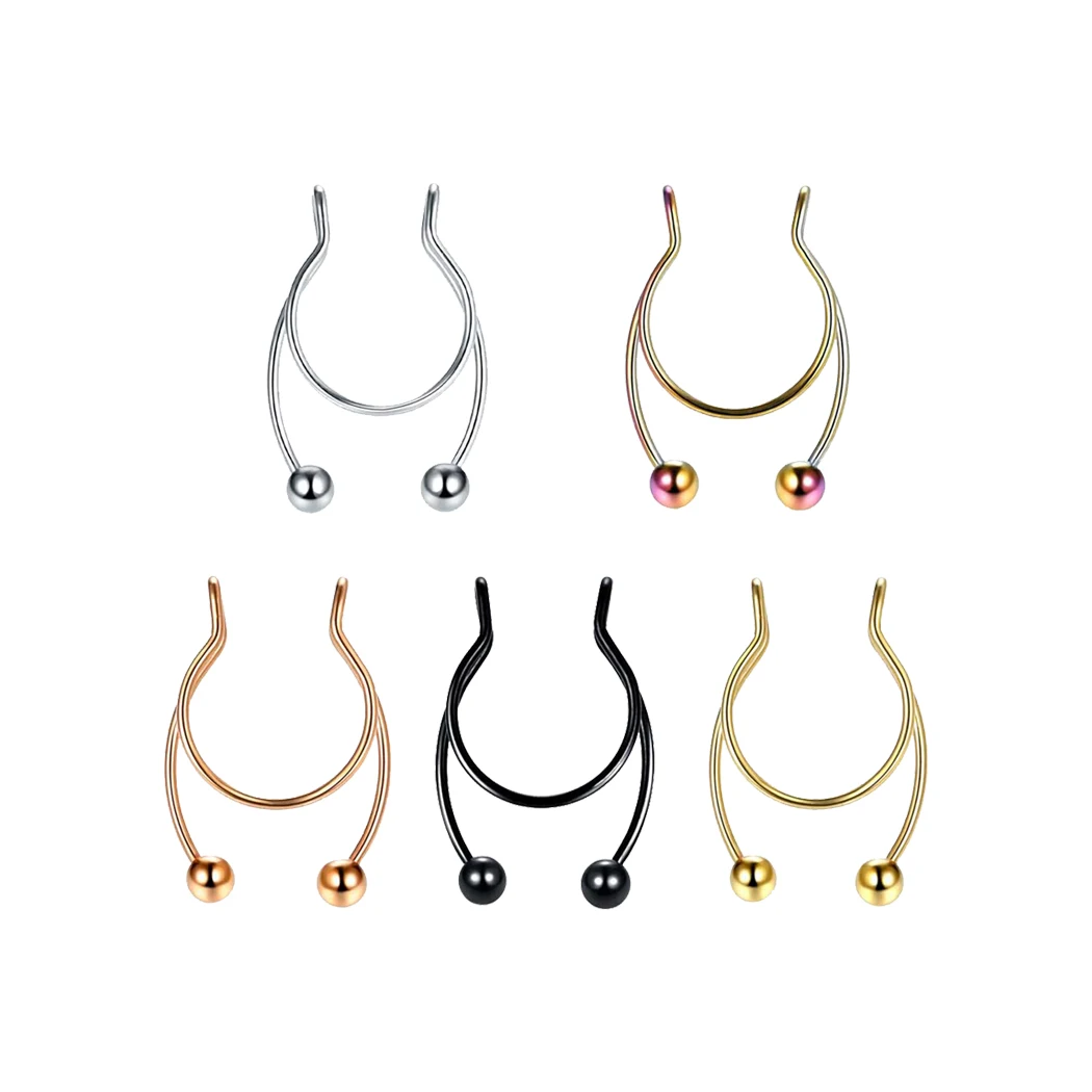 Punk No Piercing Nose Clip Chain Ear Clips for Women Egirl Green/Black  Crystal Pendant Tassel Chain Ear Cuffs Body Jewelry 2022
