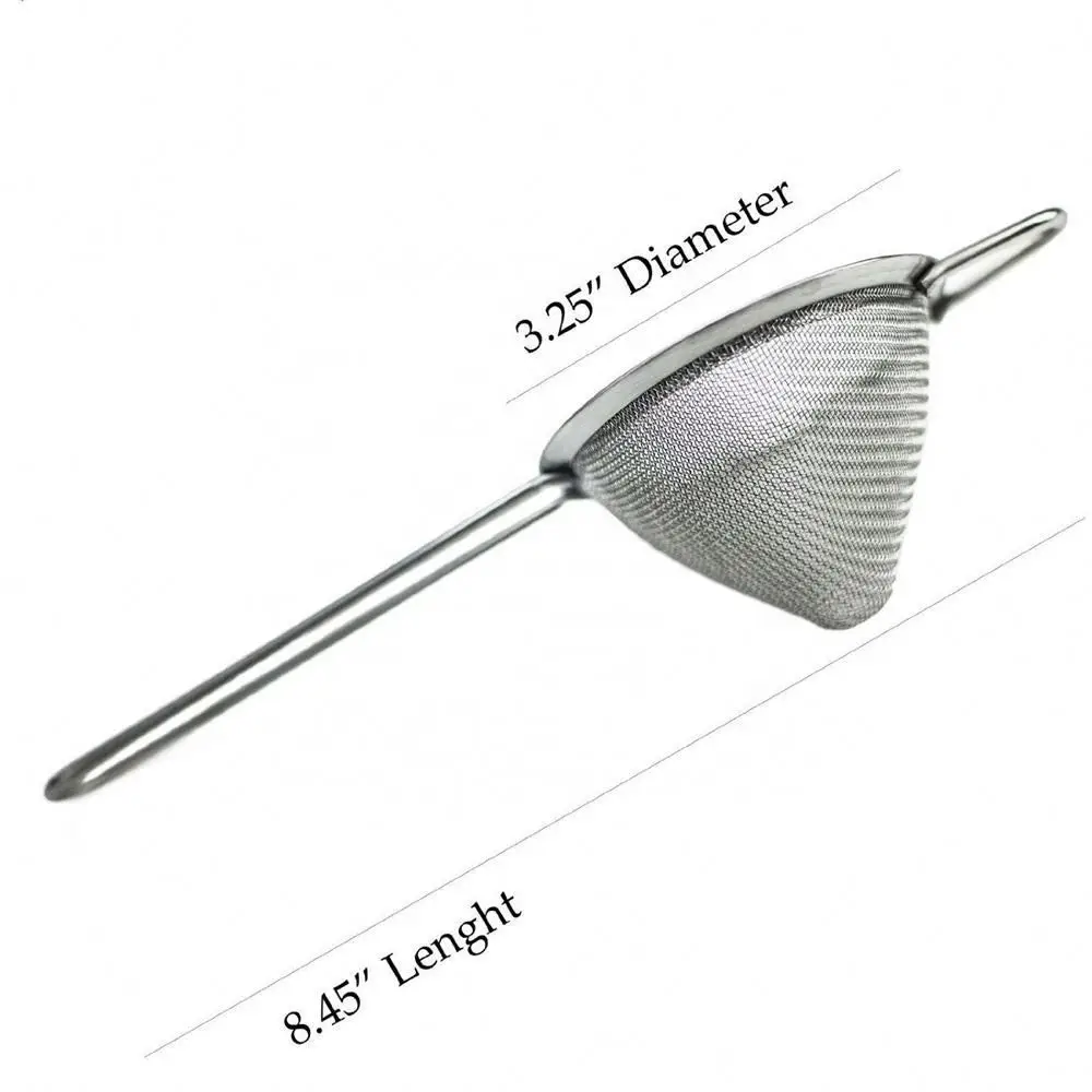 Stainless Steel Fine Mesh Conical Strainer Colander Sieve Sifter with Handle for Kitchen Food Rice Pasta