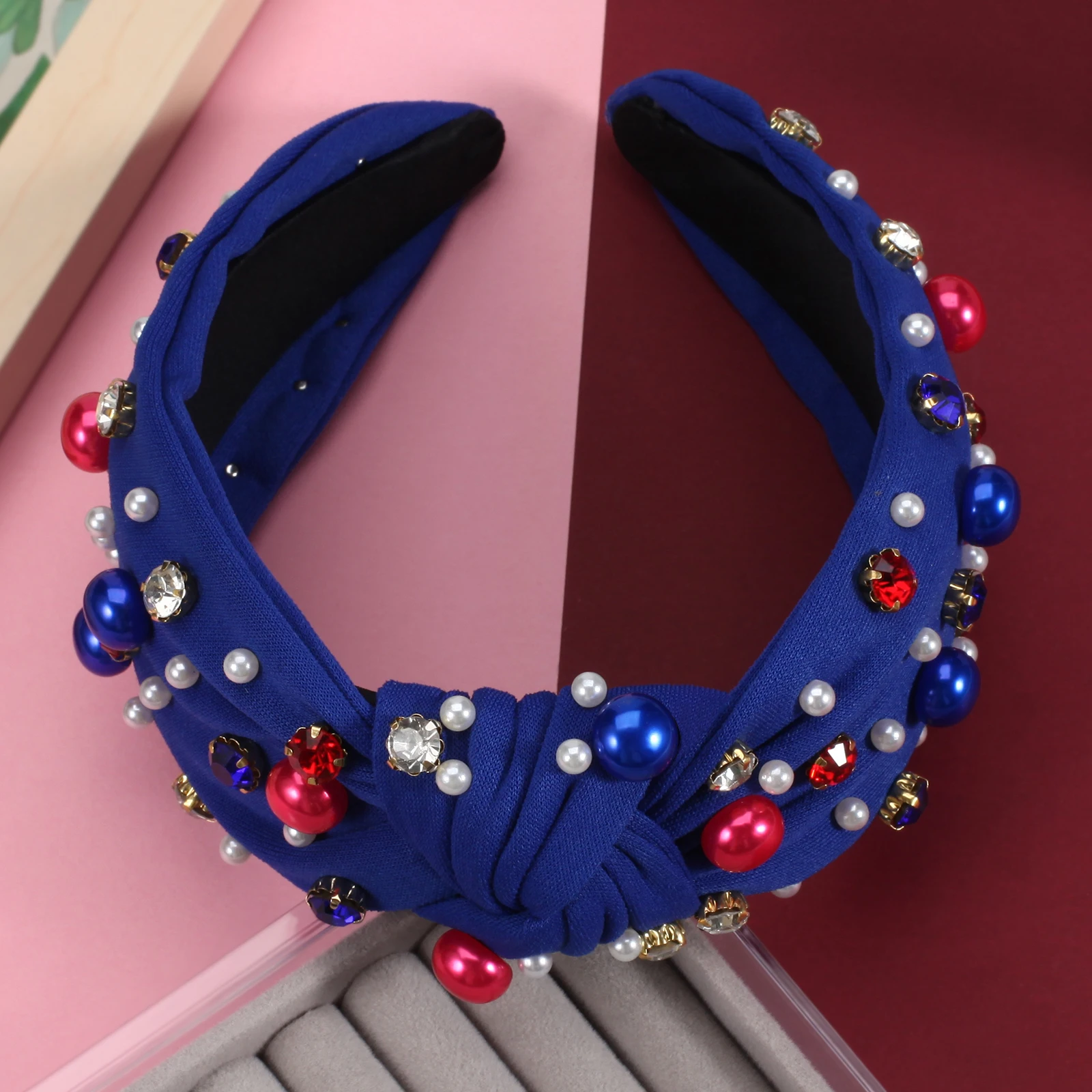 4th Of July Headbands Usa Rhinestone Headband For Women Girls Red White