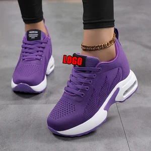 Custom High Platform Sneakers for Women Breathable Mesh Walking Chunky Shoes Thick Sole Anti-Slippery Casual Style for Spring