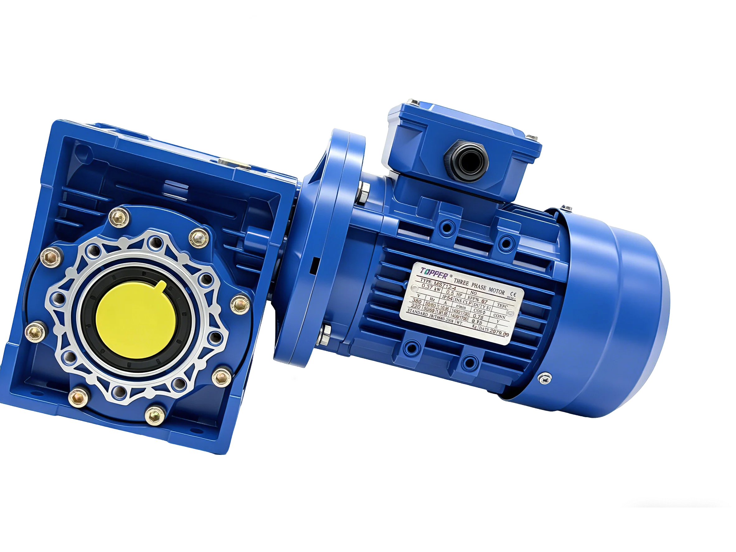 Worm Gear Motor Output Speed Ratio Range 7.5:40 Worm Speed Reducer Motor Gearbox Horizontal and Vertical Worm Gear Box