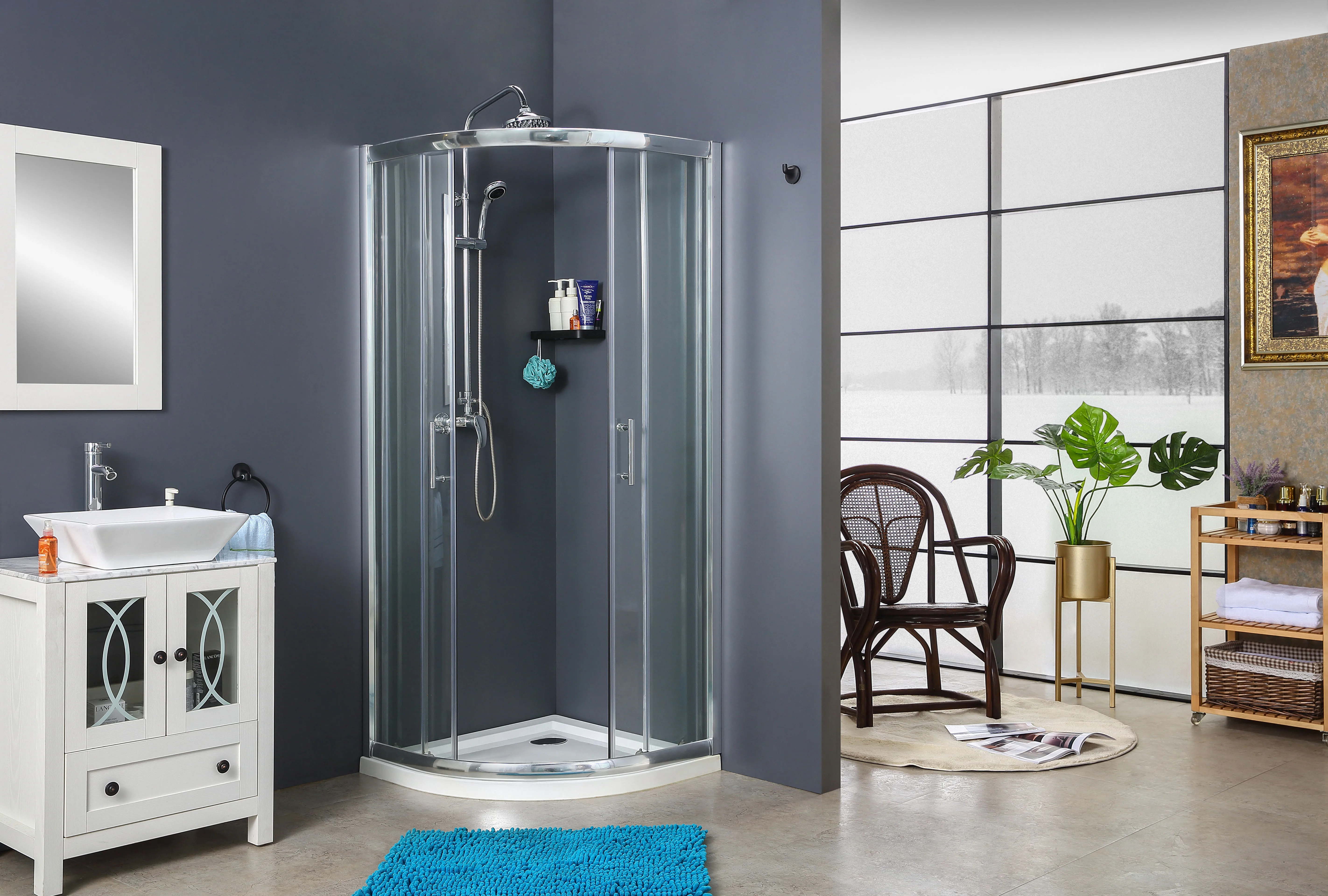 Easy Fit Good Quality Quadrant Sliding Door Glass Bathroom Shower Enclosure Room