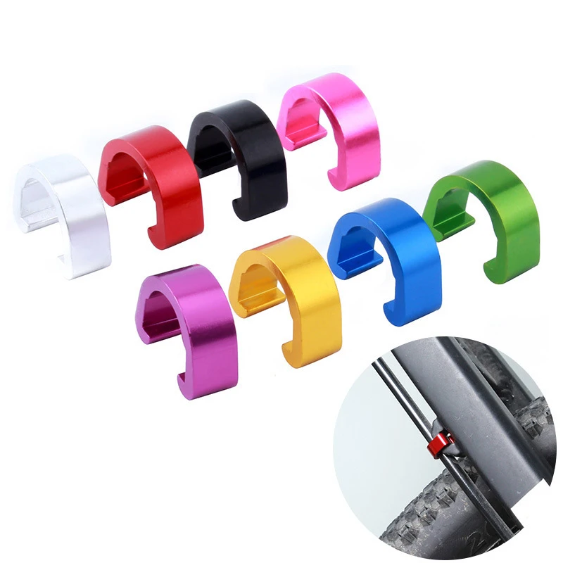 10Pc Bike Cable Clips Aluminum Alloy Frame U Buckle Cable Hose Guides for for Road Bicycle 