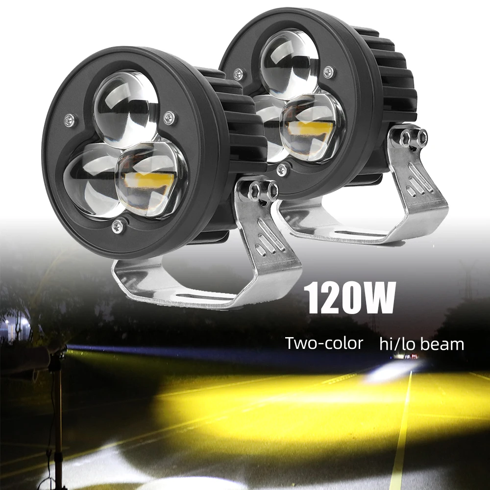 800 м 120 Вт пара 3 дюйма высокий и низкий комбинированный луч линзы проектора для мотоцикла вспомогательный противотуманный двухцветный внешний