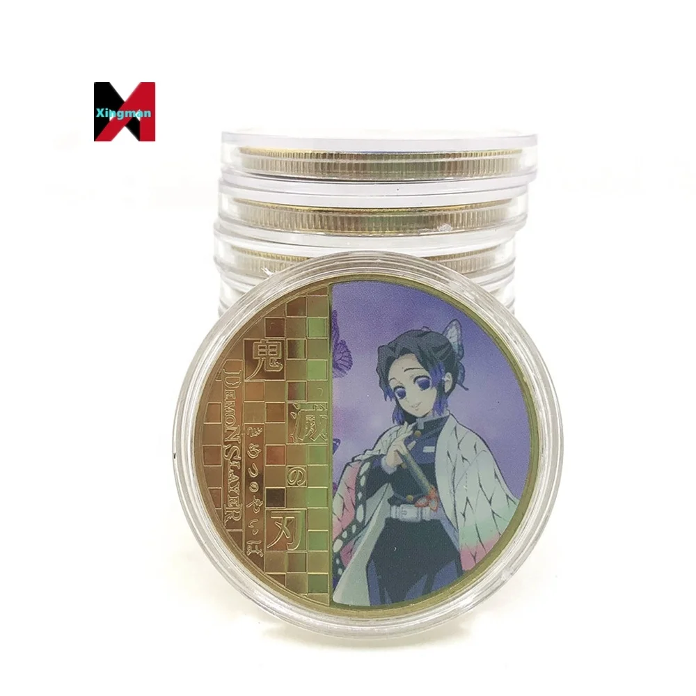 10 Types Select Japan Anime Demoned Slayer Gold Coin Kamado Tanjirou 10000 Yen 24k Coin for Gift Kimetsu No Yaiba Souvenir