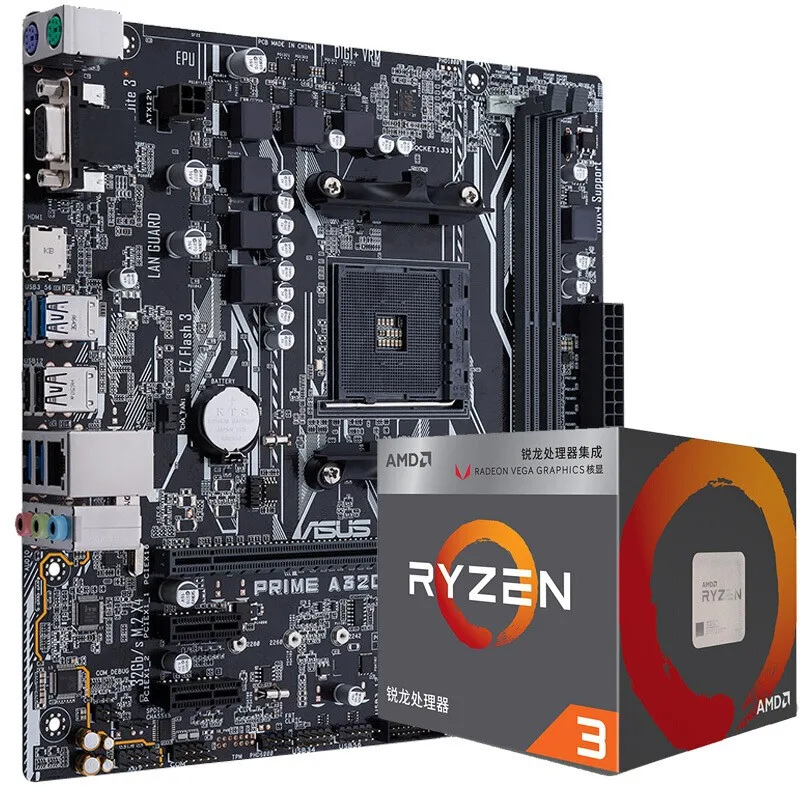 Hot Sale Combo A320m Motherboard+ Amd 3200g Cpu Asus Prime A320mk Motherboard Gigabyte A320m