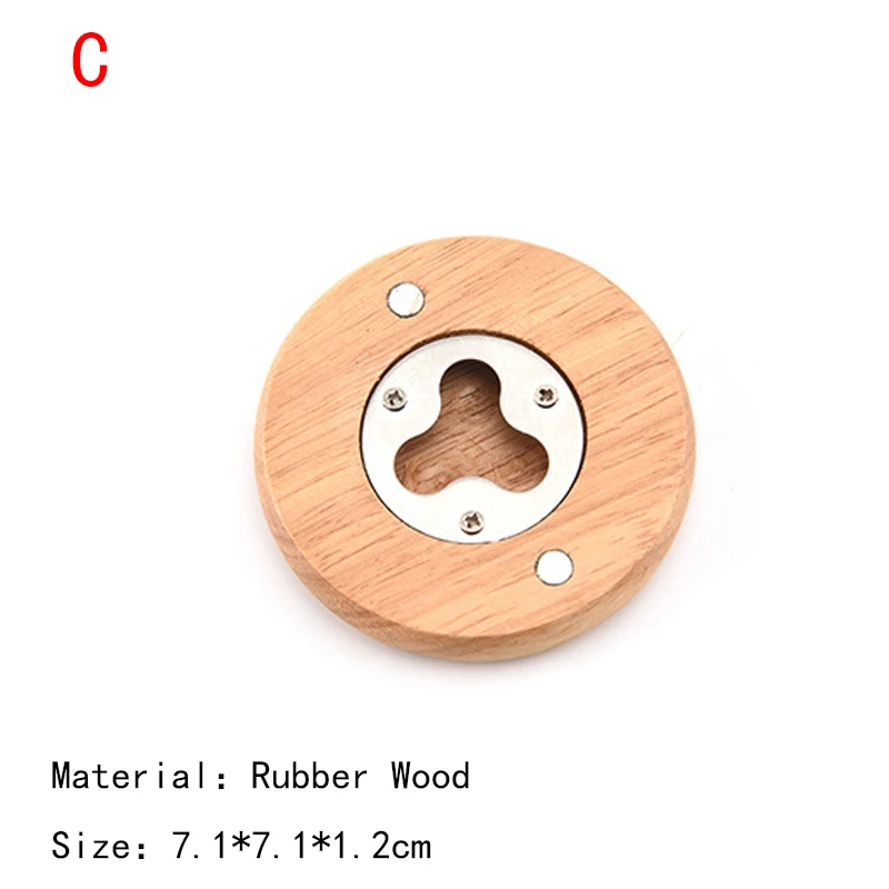 Пользовательский круглый деревянный магнитный штопор из нержавеющей стали для пива