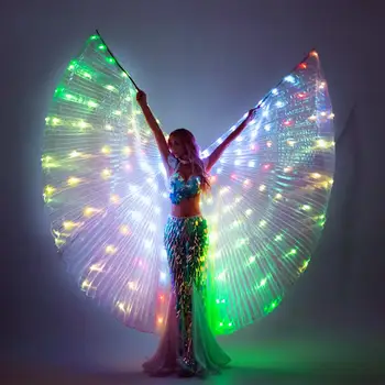 SHINYOU hot sale glow belly dance wing with waterproof soft LED line for stage performance