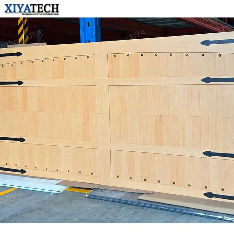 XIYATECH Custom American Vintage Style Aluminum Alloy Carriage House Garage Panels Opening Sectional Automatic Wooden Garage for
