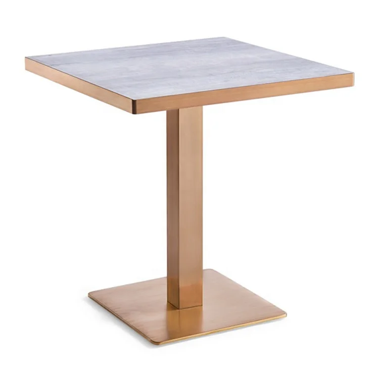 Роскошный стол из нержавеющей стали, искусственный мраморный обеденный журнальный столик для ресторана