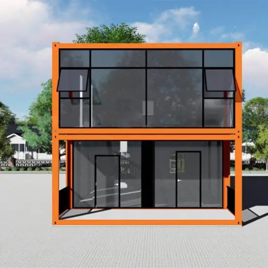 two story field container office prefabricated with glass wall