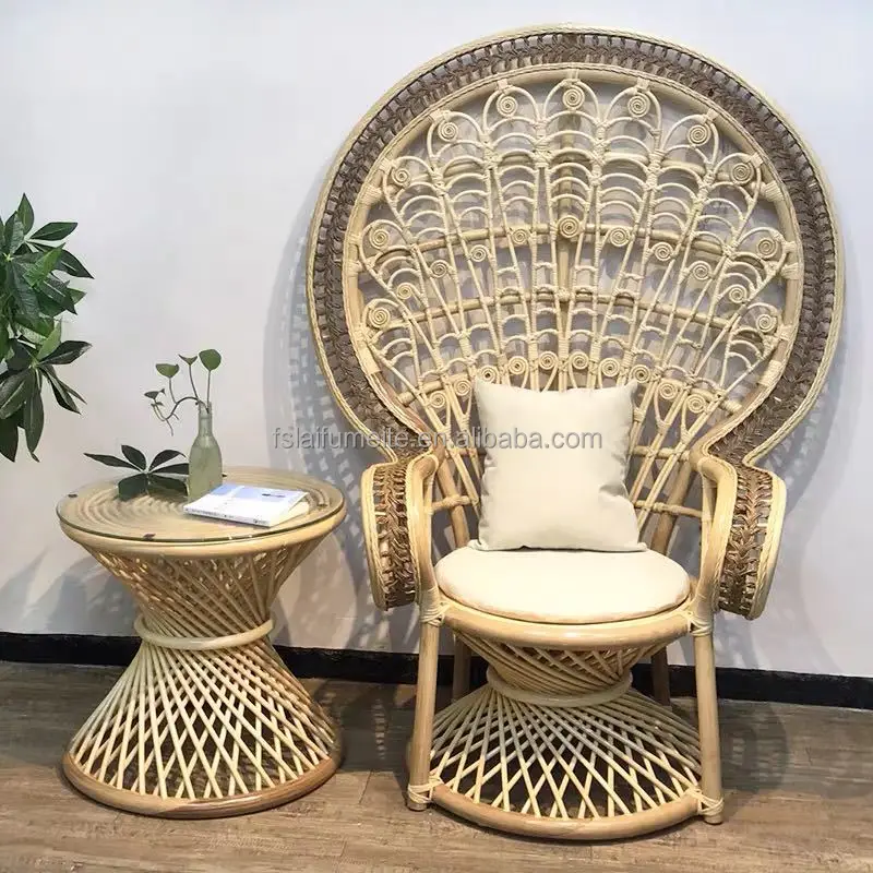 Natural Vintage Furniture Indoor Handmade Wicker Peacock Chair Rattan   H24dd80d5f27f47c982e2392df65221735 