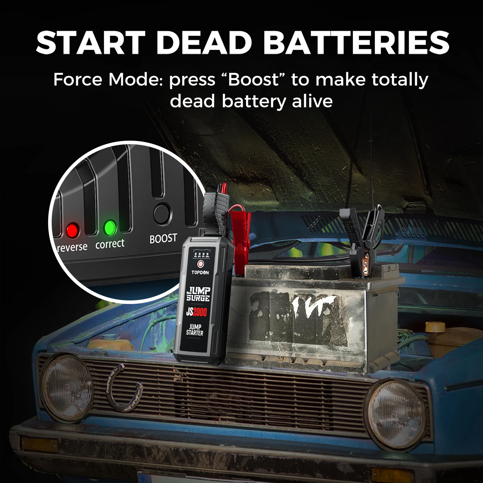 Jumpstarter, la batterie d'alimentation compacte pour le démarrage d'une  voiture avec fonction d'alimentation en banque et de lampe de poche à DEL, Batteries externes et banques d'alimentation, Batteries