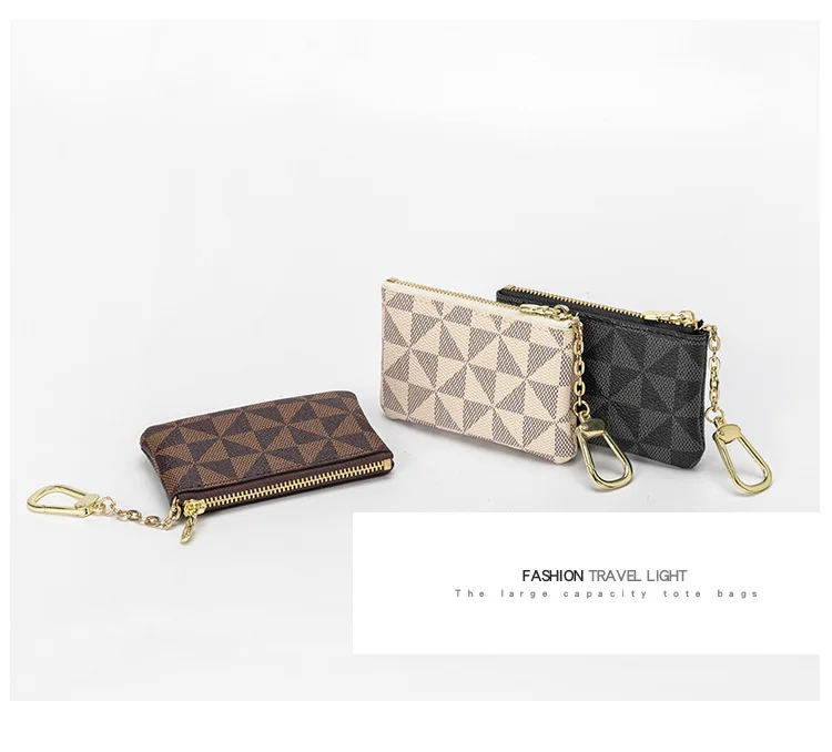 Wholesale Wholesale women brand designer mini coin purse keychain ladies  vintage wallet monogram money bag luxury pu leather key pouch From  m.